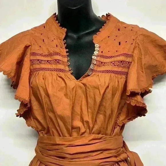 Secret mission, Valencia Bartolina dress  small, burnt orange knee length dress - Picture 3 of 14